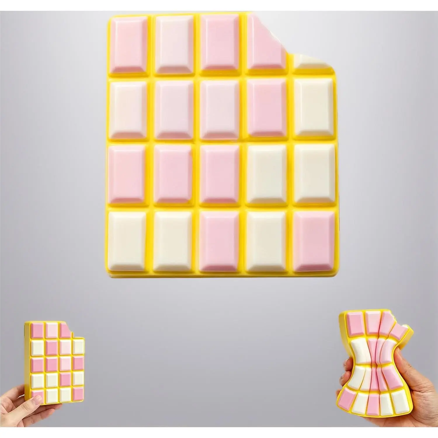 4.3 Inch Bitten Chocolate Bar Squishy, Slow Rising Soft Foam Fidget Squeeze Toy, Tactile Stress Relief Toy