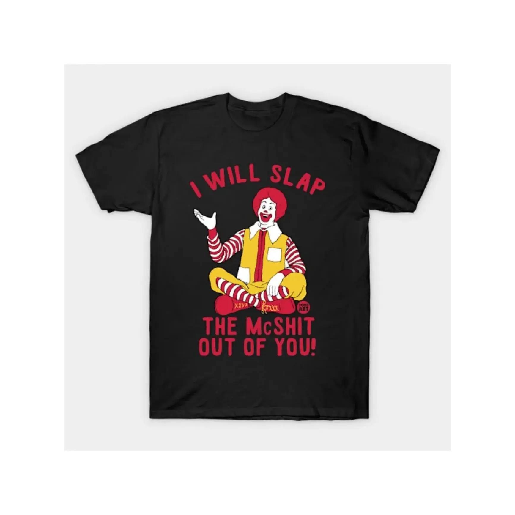 mens i will slap the mcshit you funny graphic t shirt  soft crew neck tee black with red yellow humorous short sleeve shirt for summer outdoor activities sizes s 3xl tee shirts durable fabric shirt vibrant black