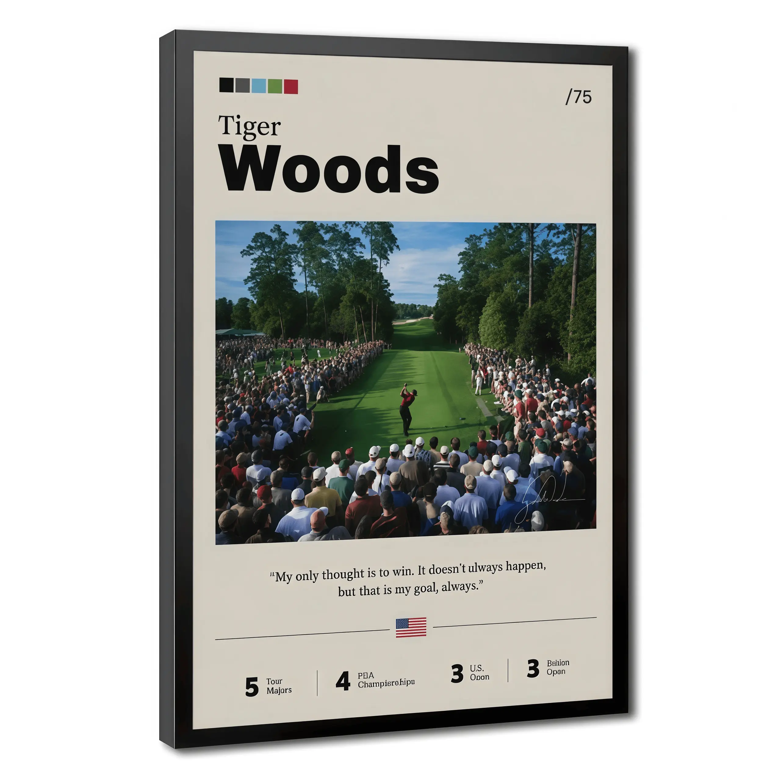 Golf Legend Athlete Portrait Poster Print, Artistic Sports Wall Decoration, Thick Paper Vintage Style Artwork, Long Lasting Sports Memorabilia Decor, Dorm Room & Man Cave Wall Art, Unique Gift for Men |   Golf Room Decor, Sports Poster, Masculine Home Dec