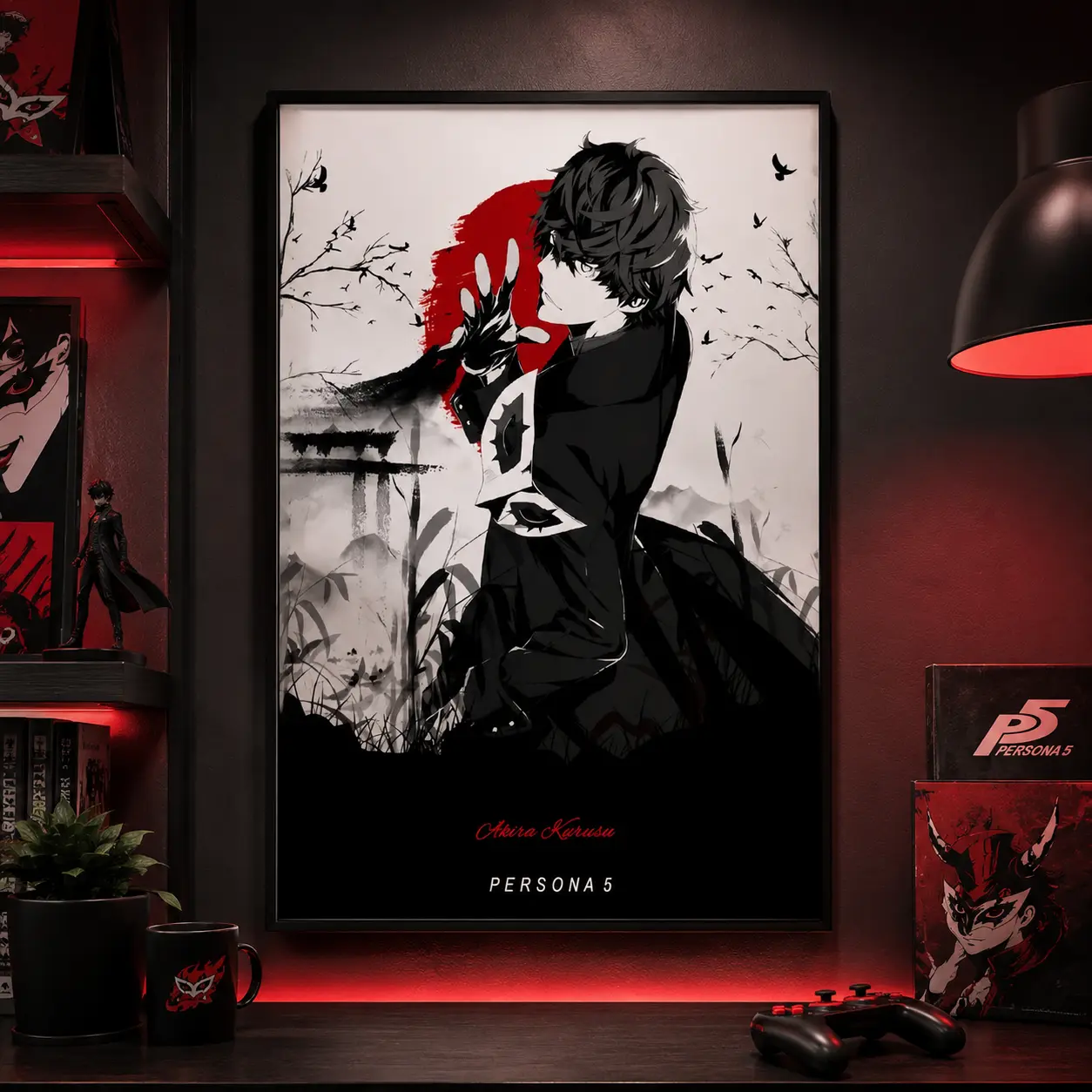 Persona 5 Poster, Game Print, Anime Manga Decor, Gift for Fans Anime Gamer, Room Decor, Comic Aesthetic Wall Art, Japanese Video Game Decor, Canvas Wall Art Print, JRPG Gaming Room Decor for Bedroom Dorm Office Man Cave, Anime Game Poster Gift