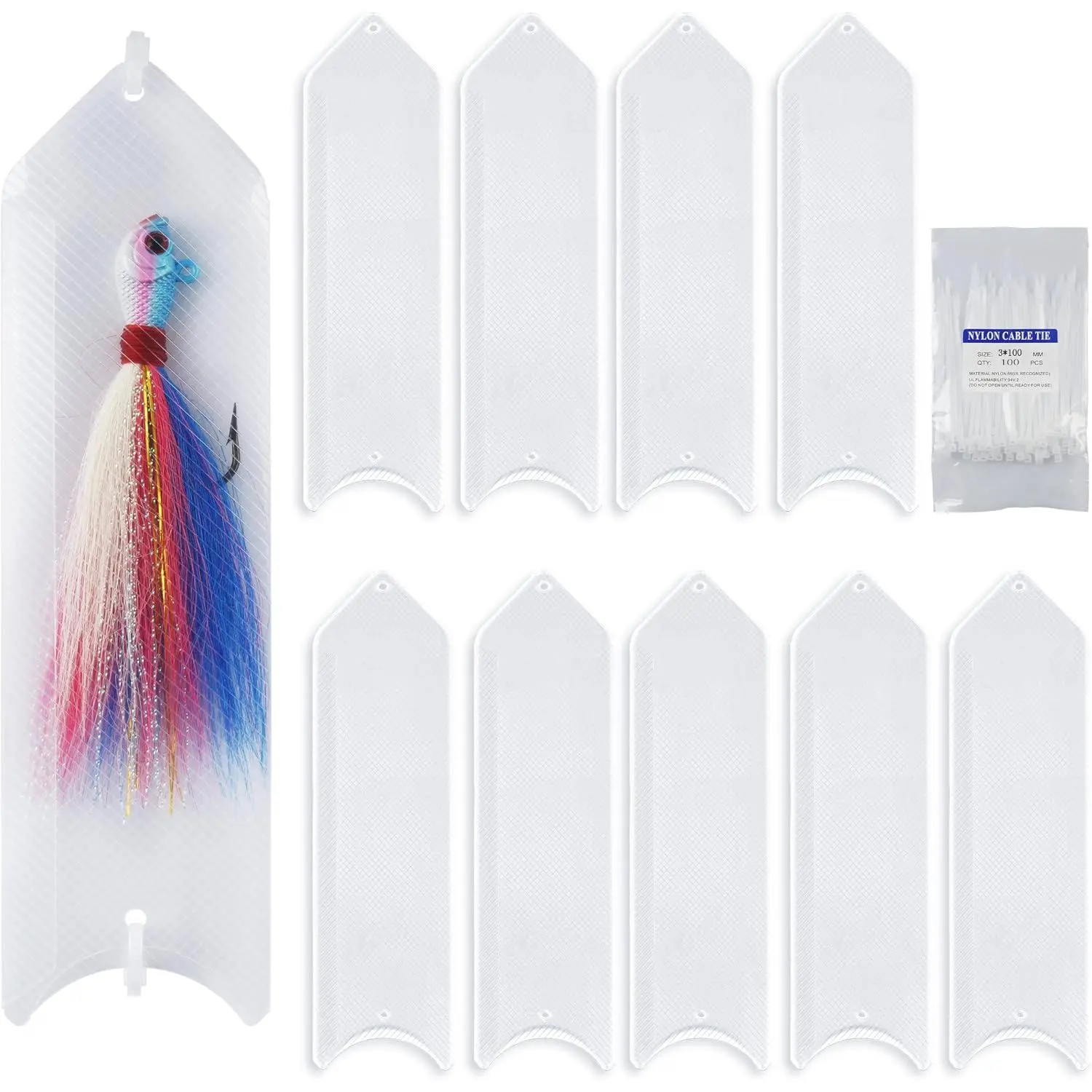 Fishing Lure Sleeves Wraps 10 count Durable Clear Lure Sleeves Covers with Nylon  Ties Keep Fishing Safe Fishing Hook Covers  Storage Protector Easily See Lures for Fishing Rod