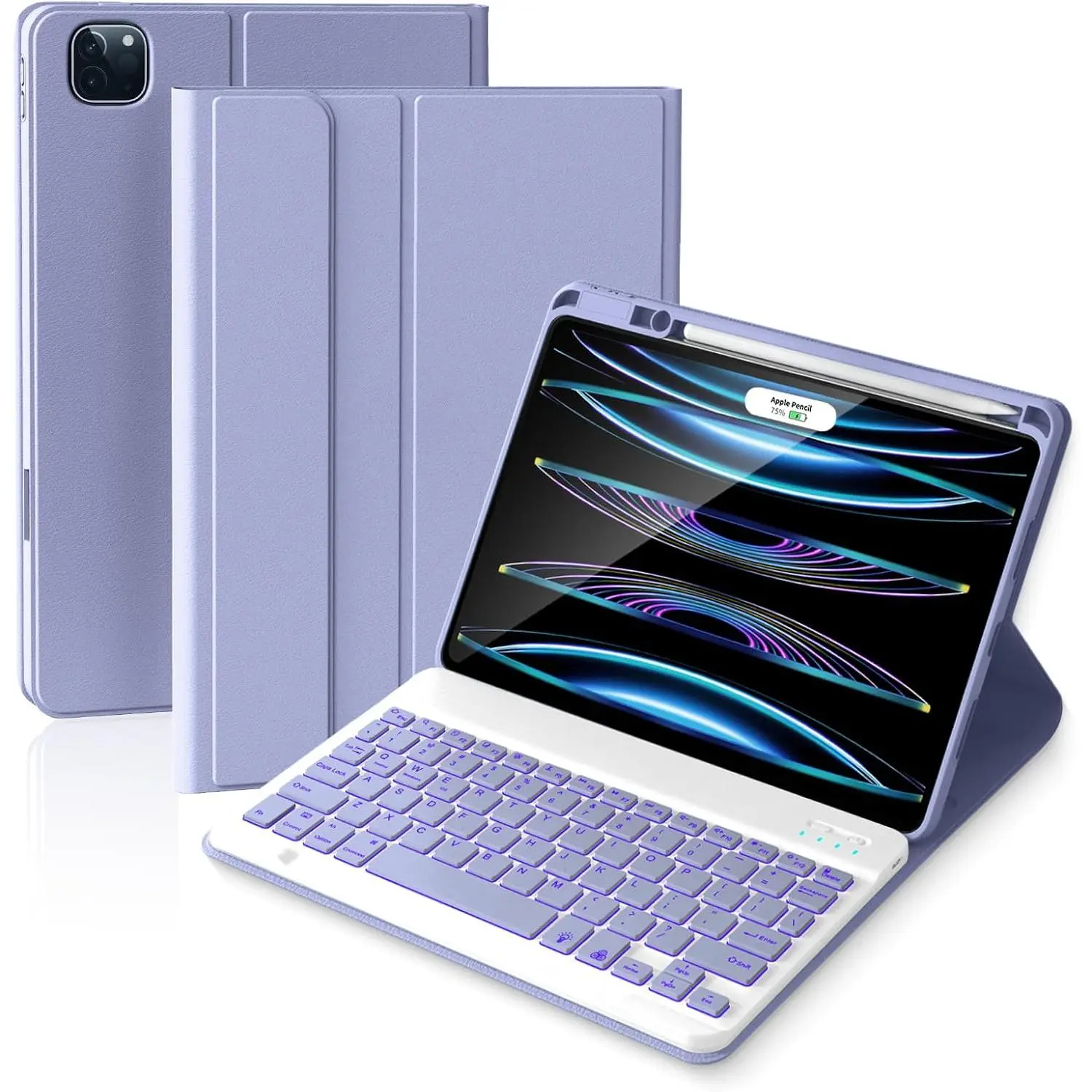 Keyboard Case for iPad Air 11-inch (M3 2025/M2 2024) & iPad Pro 11 inch (4th/3rd/2nd/1st Gen), Detachable  Backlit Folio Keyboard Cover for iPad Air 5th/4th Gen with Pencil Holder,