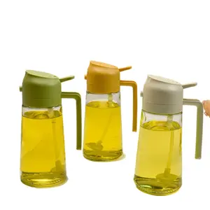 470ml Food Grade 2-in-1 Leakproof Olive Oil Sprayer Dispenser, Multipurpose Kitchen Utensil for Air Fryer, Salad Making, Modern Cooking Tool, Dispensers