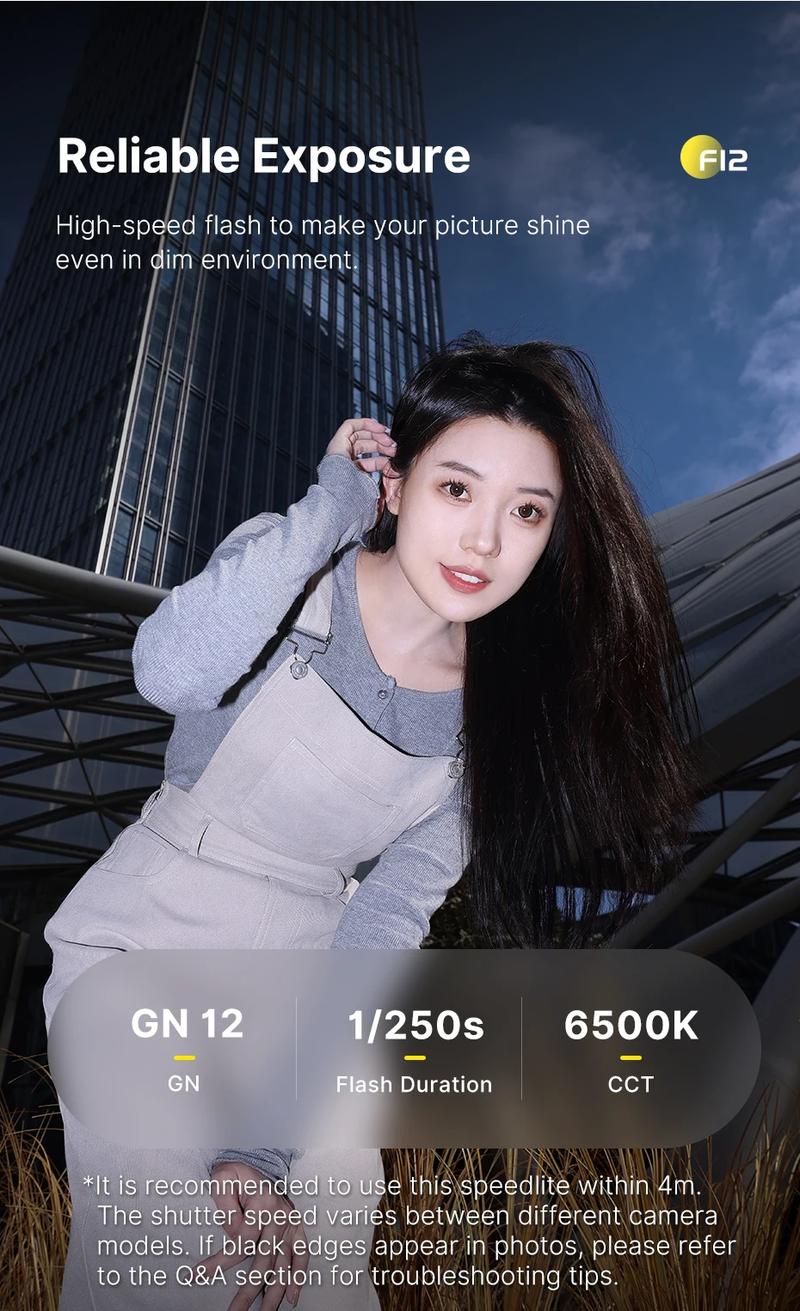 Ulanzi F12 Mini Camera Flash Speedlite GN12 6500K Standard Hot Shoe Mount for Sony Canon Nikon Panasonic Olympus DSLR Camera