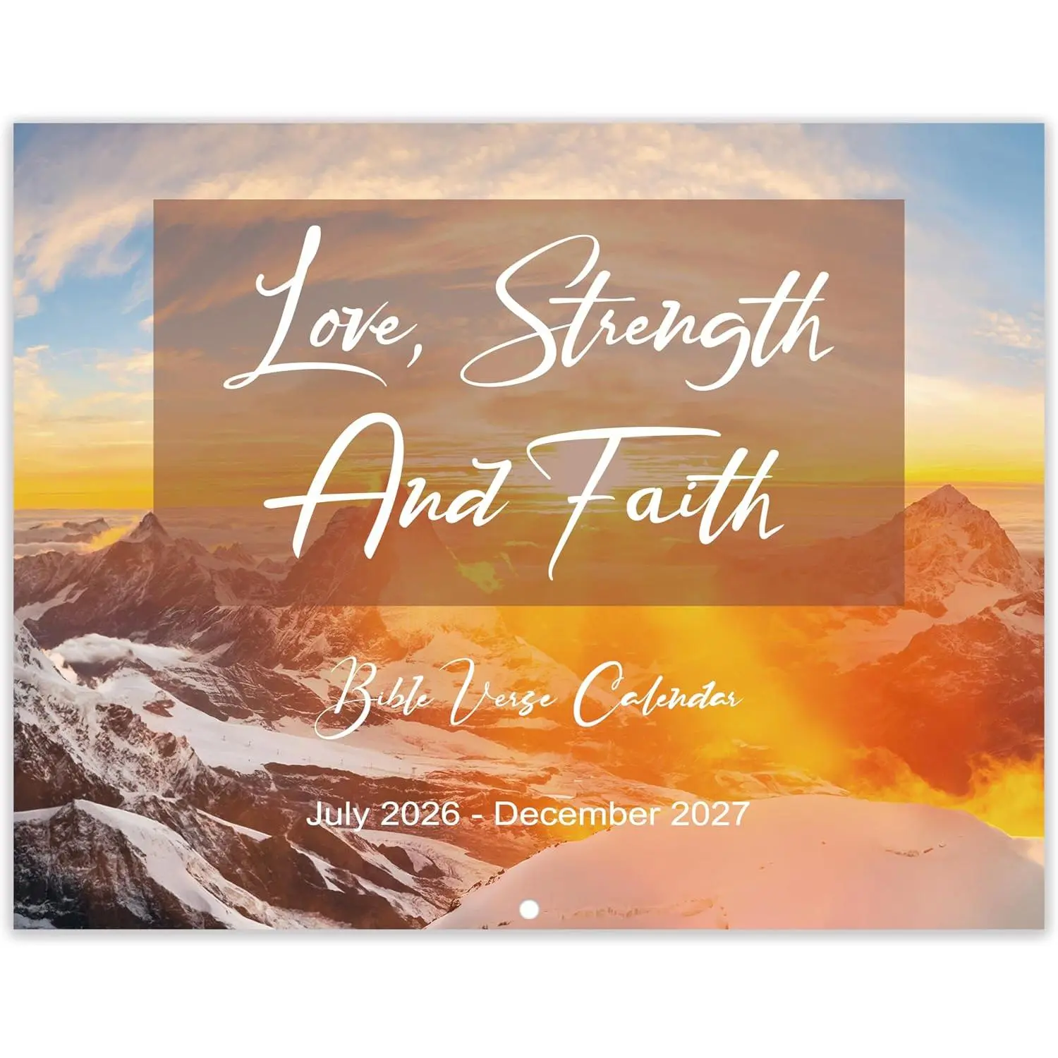 2026-2027 Calendar -  Verse Calendar 2026-2027, Jul 2026 - Dec 2027 | 17" x 11" (Open),  Hook, Blocks and Holidays - Nature's Beauty with Inspiring  Quotes