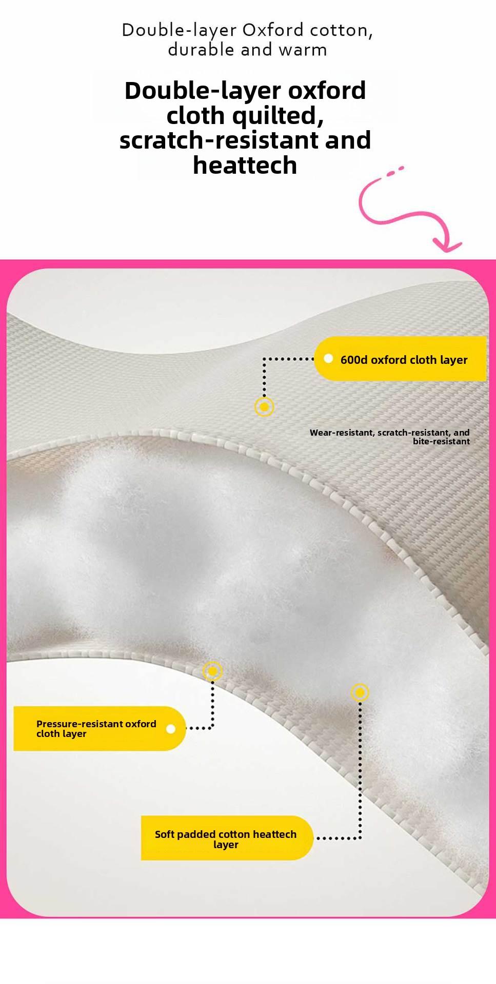 Winter Warm Dog Bed, Quilted Foldable Pet Bed, Sturdy Hexagon Portable Pet Cot for Cats & Dogs, Indoor Outdoor Use