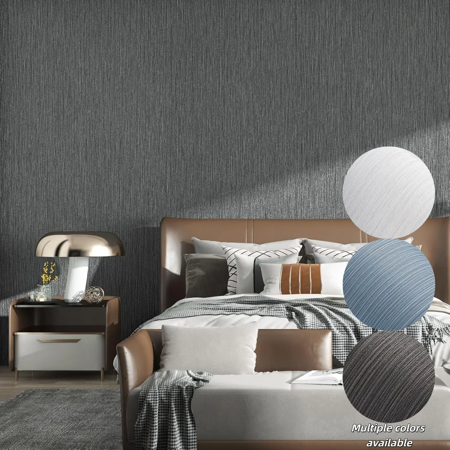 CHEERMO Linen Stripe Wallpaper, Waterproof Removable Wall Decor, Apartment Renovation Friendly, Easy Peel and Stick Wallpaper, DIY Wallpapers