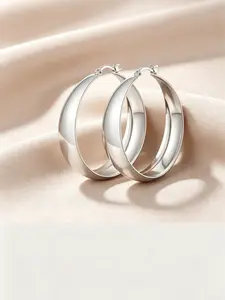 Hoop Earrings for Women,  High Polish Chunky Silver Hoops, Hypoallergenic Large Statement Earrings for Evening Party, Wedding, Bridesmaid Jewelry, Daily Wear, Elegant Fashion Jewelry Gift for Her