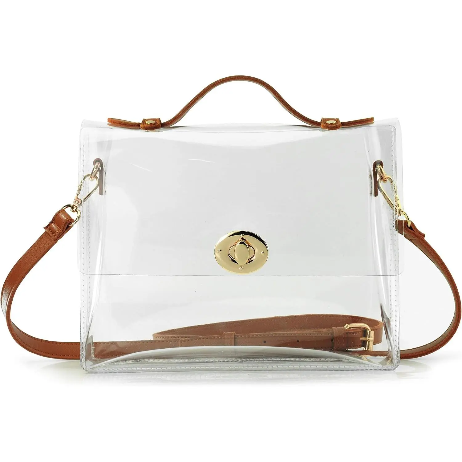 Clear Bag with Turn Lock Closure Women's   Handbags Stadium Approved