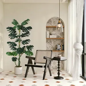 4/5/6ft Artificial Monstera Deliciosa Plant – Realistic Faux Floor Greenery, Perfect for Modern Home, Office, or Store Decor