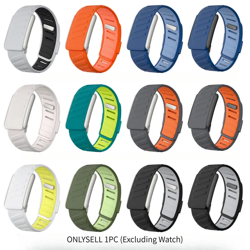 1pc Two-Tone Soft Silicone Replacement Wrist Strap Compatible With WHOOP 5.0 Regular & MG ECG Version Fitness Tracker Sweatproof Adjustable Sports Band Wearable Tech For Daily Workout Sleep Tracking Men Women (Device Not Included)