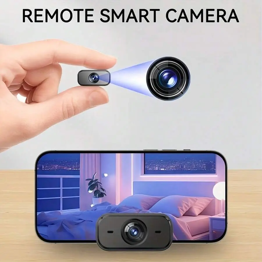 Compact Wireless Security Camera, Smart Indoor Camera With Mount Base, 2.4GHz WiFi Mini Cam, Night Vision Motion Detection, Phone App Control Real-Time Recording, Home Baby Pet Monitor, Cloud/SD Storage
