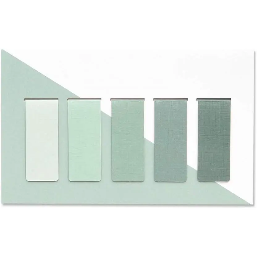 Magnetic Emerald Bookmarks, 5-Piece Set for Efficient Bookmarking, Five Pieces