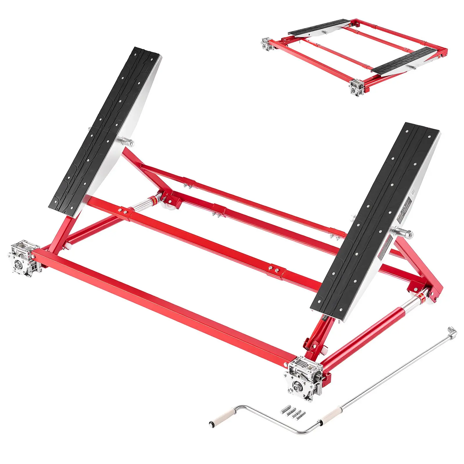 【DealsForYouDays】VEVOR Portable Car Lift, 4400 lbs Capacity, Heavy Duty Steel Quick Lift with 23" Max Height, Adjustable Width and Wheels, Manual Lifting for Cars, Compact SUVs, Mini Trucks, Home Garage or Shop Use