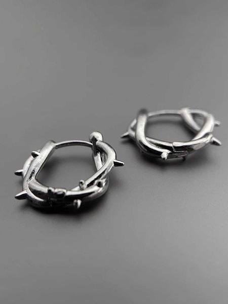 Punk Design Thorn Earrings, Hoop Earrings, Unisex Punk Style Jewelry, Unique Gothic Accessory, Perfect for Music Festivals & Streetwear