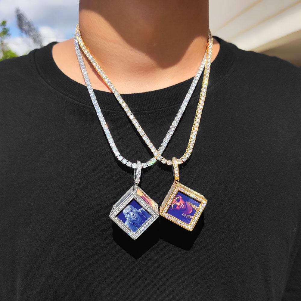 CARÁTIX - Hip Hop Personalize Pictures Jewelry Custom Memory Six-Side Cube Photo Pendant For Necklace GiftsValentine's Day Gift for Men & Girls & Boys Mothers' Day Gift #Springtok