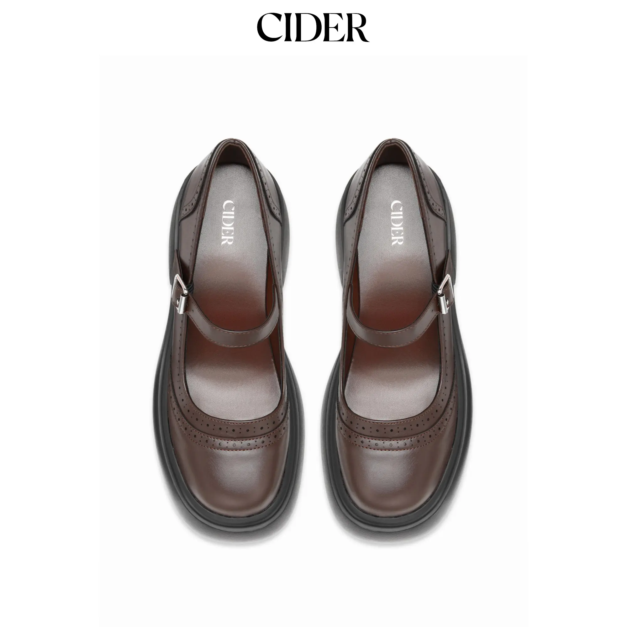 Cider CHUNKY HEELED BUCKLE LOAFERS Cider CHUNKY HEELED BUCKLE LOAFERS