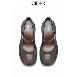 Cider CHUNKY HEELED BUCKLE LOAFERS