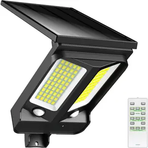 Solar Flood Lights Outdoor , 4000mAh 1200LM Linkable Dual Motion Sensor  Floodlight Exterior with Remote Controller 2-12h Timer  Spots Lighting Outside Garden