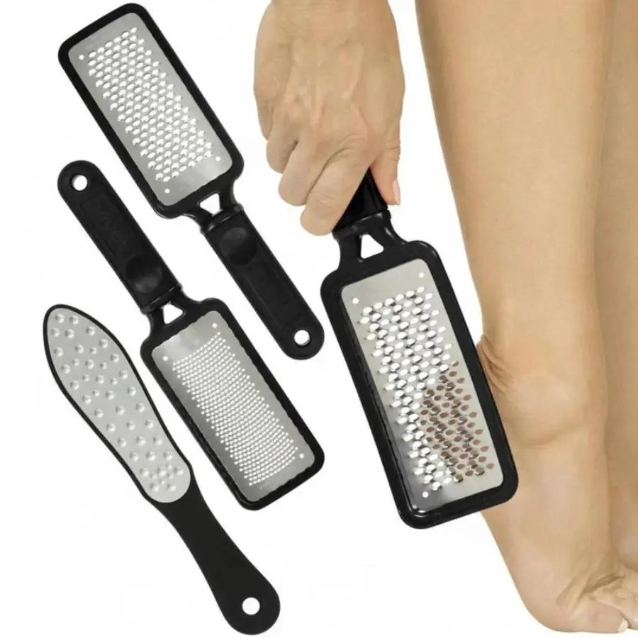 3‑Pack Stainless Steel Foot Care Tool Set, Multi‑Function Foot File & Dead Skin Callus Remover for Wet & Dry Pedicure Use