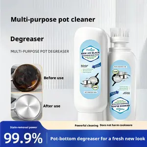2-pack pot bottom stain remover and descaler, seaweed mud cleaner for removing black grime, burnt marks, stubborn grease, and household kitchenware cleaner, suitable for iron pots, glass pots, enamel pots, stainless steel pots, ceramic pots, etc