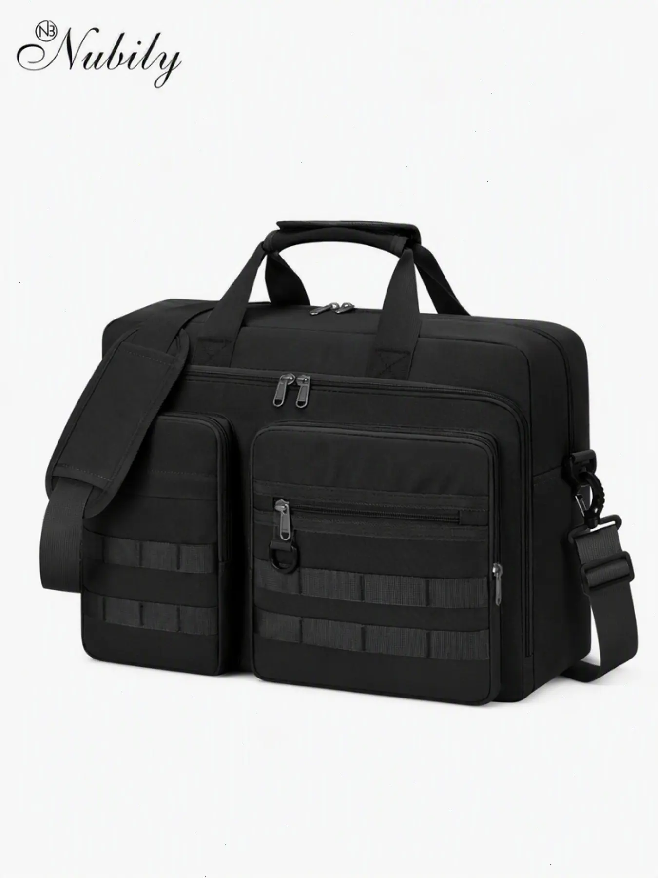 Tactical 15.6-17.3 Inch Laptop Bag for Men, Messenger Briefcase with Molle, Padded Strap, Water-Resistant, Military Style, Business Travel