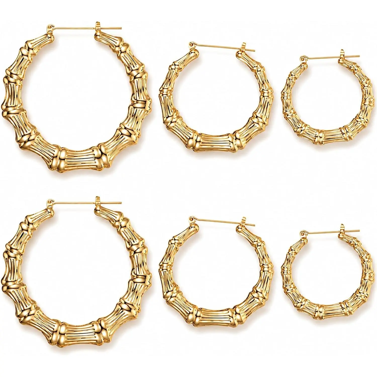 3 Pairs  Earrings for Women,   Hoop Earrings 80s 90s Shiny  Hop Earring Hoop Rapper Accessories  Party Custom 90s Accessories for Daily Wear, 3 Styles