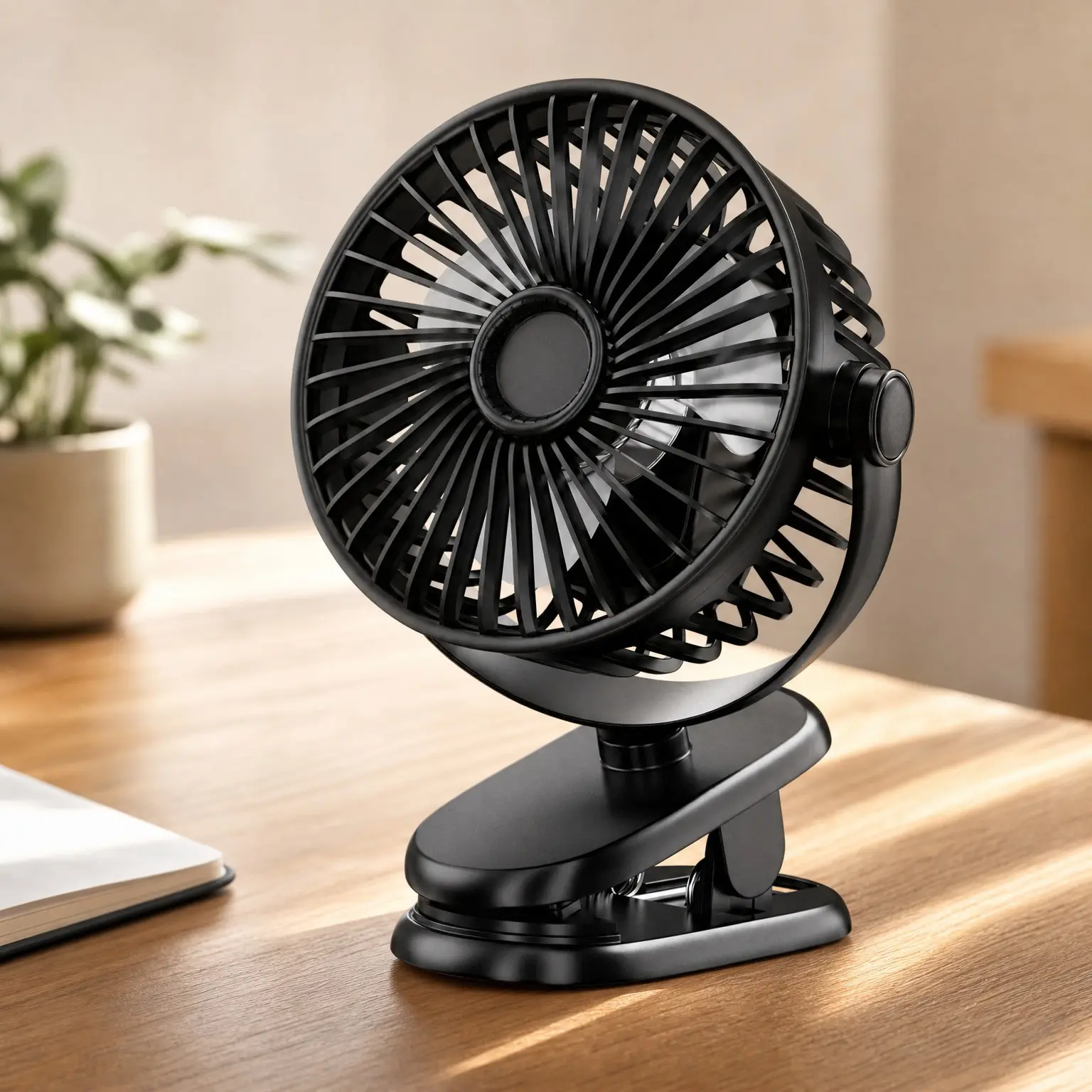 Portable Clip-On Stroller Fan with 5200mAh Battery, USB Type-C Rechargeable Desk Fan, 3 Speeds, 360° Rotatable, Mini Personal Table Fan for Pram, Car Seat, Crib, Golf Cart, CampingGift