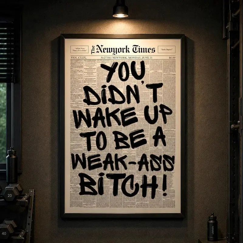 Retro Weak Ass Bitch Newspaper Print, Trendy Wall Art, Typography Poster, Motivational Quote Print, Wall Decor, Modern Wall Art, Aesthetic Room Decor, Apartment Decor, Funny Wall Art, Bedroom Decor, Gift Idea