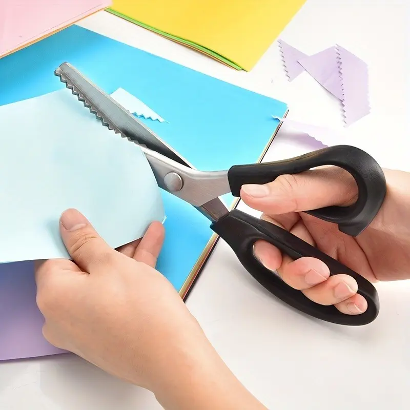 Stainless Steel Edge Scissors, Wave Tooth Handmade Fabric Cutter, DIY Paper Cutting Tool, Patterned Cloth Trimming Craft Knife, Crafting Sewing Tools