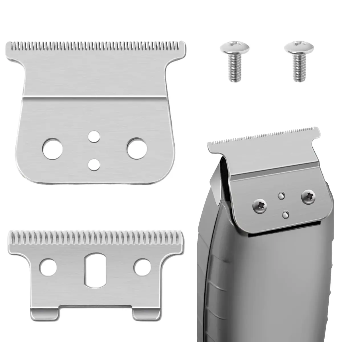 1 Pack T-Blade Replacement Trimmer Blades, Pre-Assembled Ceramic Cutting Blades with Fiber T-Guide, Compatible with T-Outliner G, GO, GTO, GTX, Headliner LS2, LS3, Standard Normal Tooth Blades