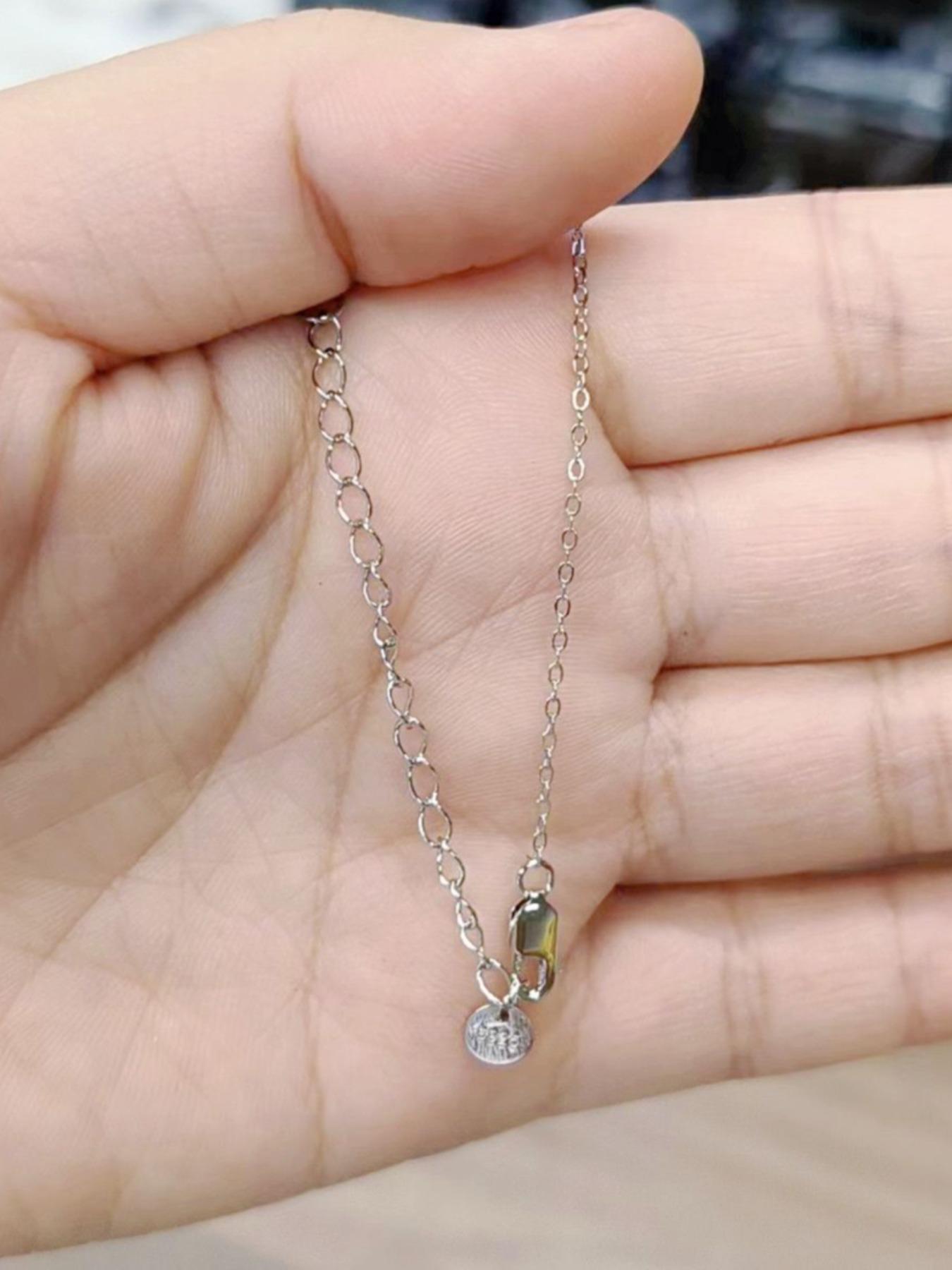 S925 Sterling Silver Minimalist Lock Design Pendant Necklace, Street Trendy Charm Necklace, Fashion All-match Jewelry for Women & Men As Gift with Box, Trendy Charms Necklace