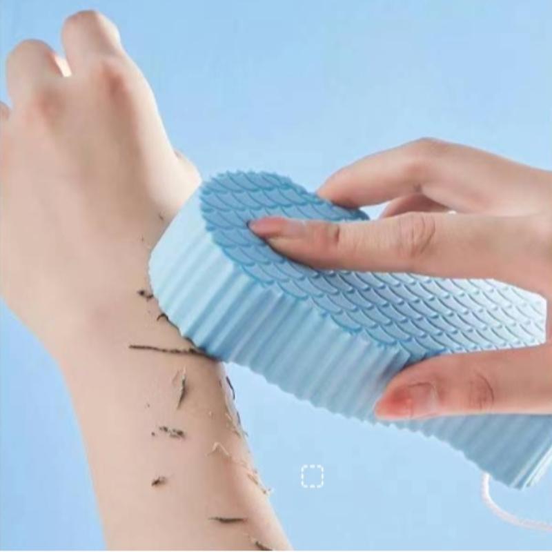 Double-sided Bath Sponge, 4 Counts/set Exfoliating Bath Tool, Exfoliating Body Scrubber, Body Dead Skin Remover for Home Bathroom Vacation Dormitory Salon