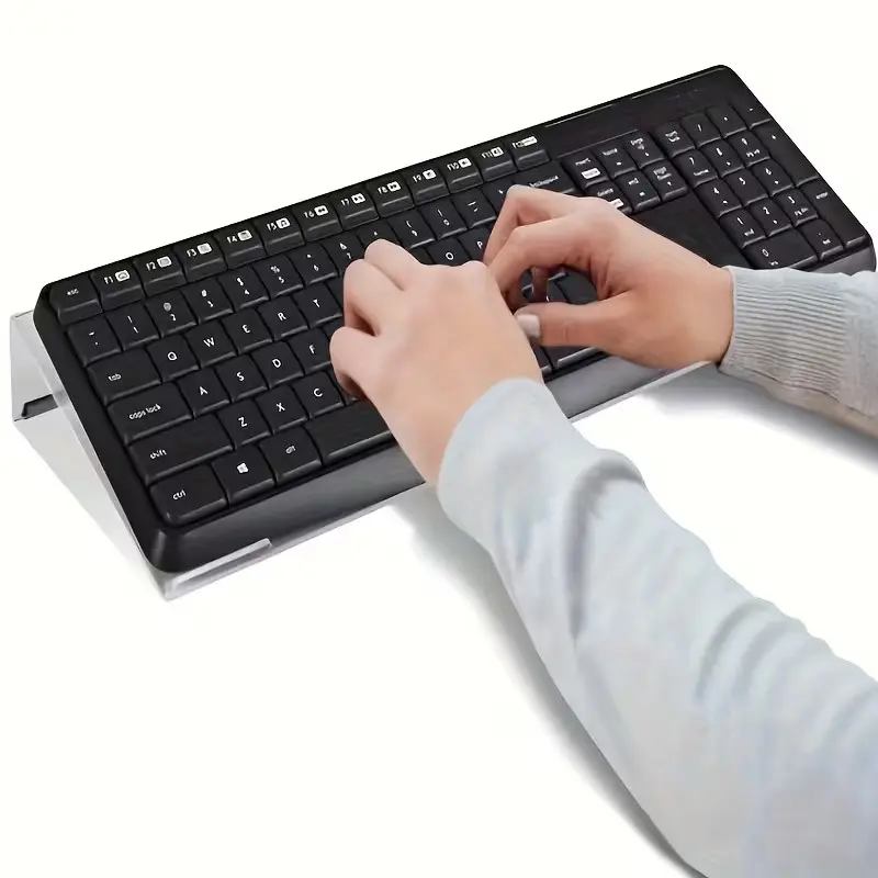 Transparent Acrylic Keyboard Stand, Compact Desktop Adjustable Rack, No Assembly Needed, Ideal for Keyboards and Mini Pcs, Home Office Use