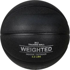 Weighted Heavy  Basketball, Size 6/7 Black 2.2LBS/3LBS/3.3 LBS Weight PU Durable for Trainer and Dribbling Passing, Indoor and Outdoor Usage
