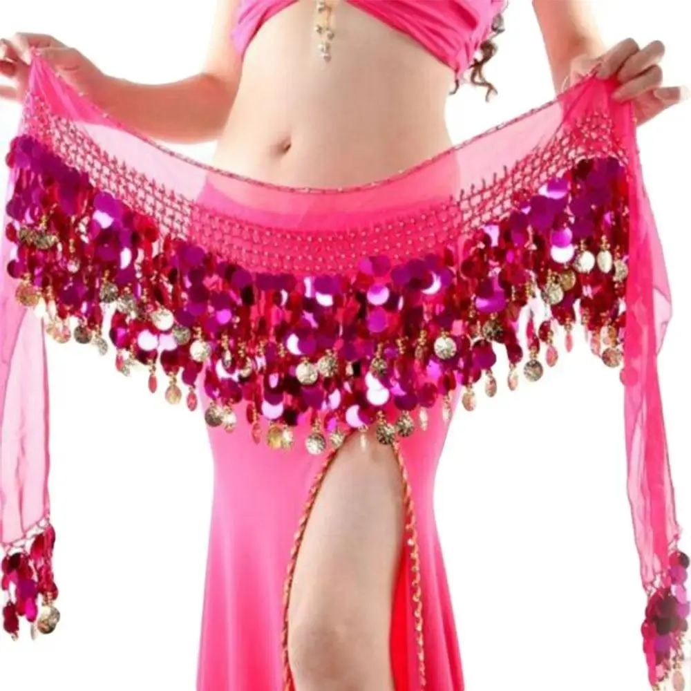For Thailand/India/Arab Sexy Belly Dance Belt 160CM Sequins Tassels Hip Scarf Dancer Skirt Waist Chain Women Show Costumes