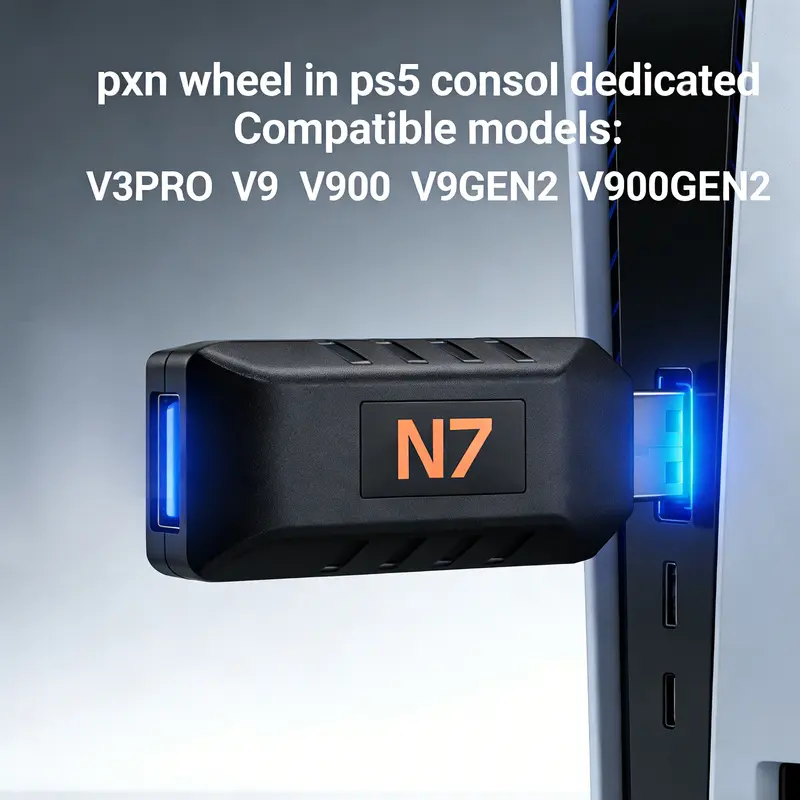 PXN N5 Official PS5 Steering Wheel Adapter |   Compatible with V3/V9/V10 PRO/V99 |   Plug and play, perfect force feedback, essential for racing games
