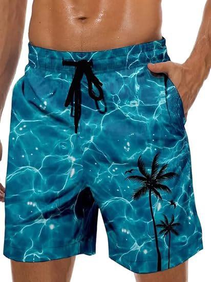 Vintage Plant Pattern Beach Shorts Men Coconut Tree 3D Printed Swim Trunks Summer Hawaiian Shorts Loose Board Shorts