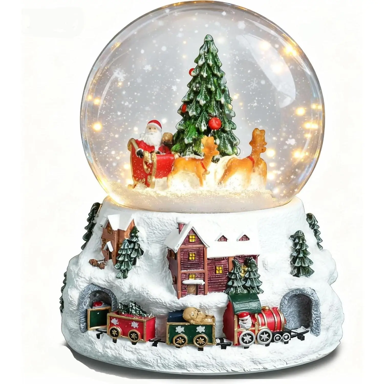5.9-Inch Magical Musical Christmas Water Globe with LED Light, Snowflakes, Santa Claus, Christmas Tree - Home Holiday Decoration Gift, Friend