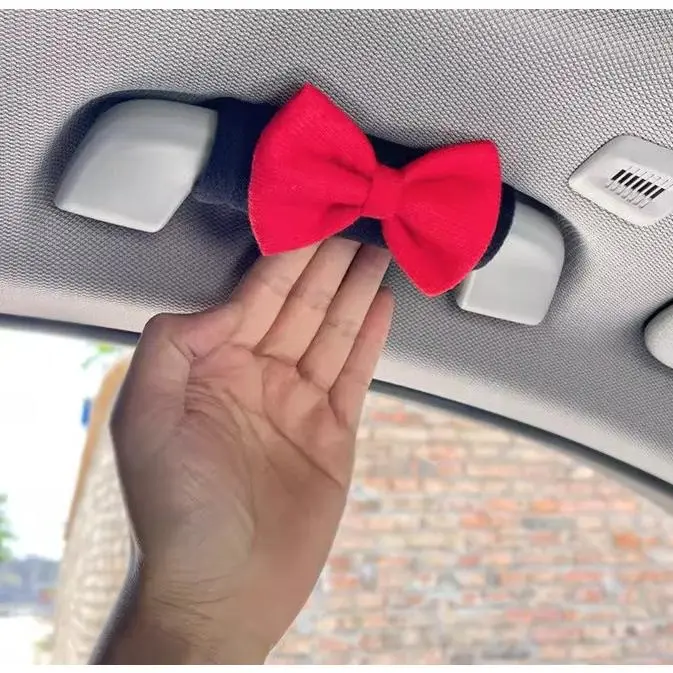4-Piece PU Leather Car Door Handle Covers, Cute Bow Tie Interior Protectors with Anti-Slip Grip, Universal Fit for Sedan, SUV & Truck, Bow Tie Bow