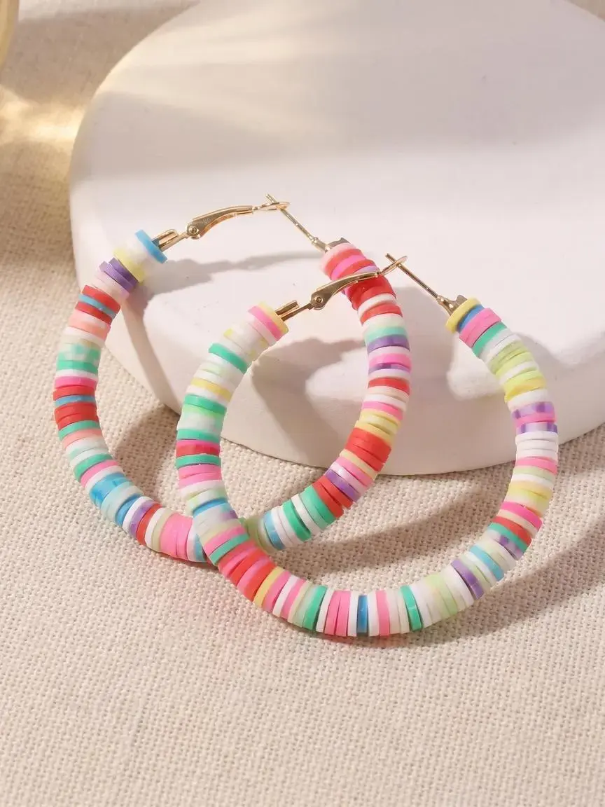 Handmade Clay Bead Earrings for Women, Unique Soft Clay Jewelry Gift for Birthdays, Anniversaries, or Daily Wear