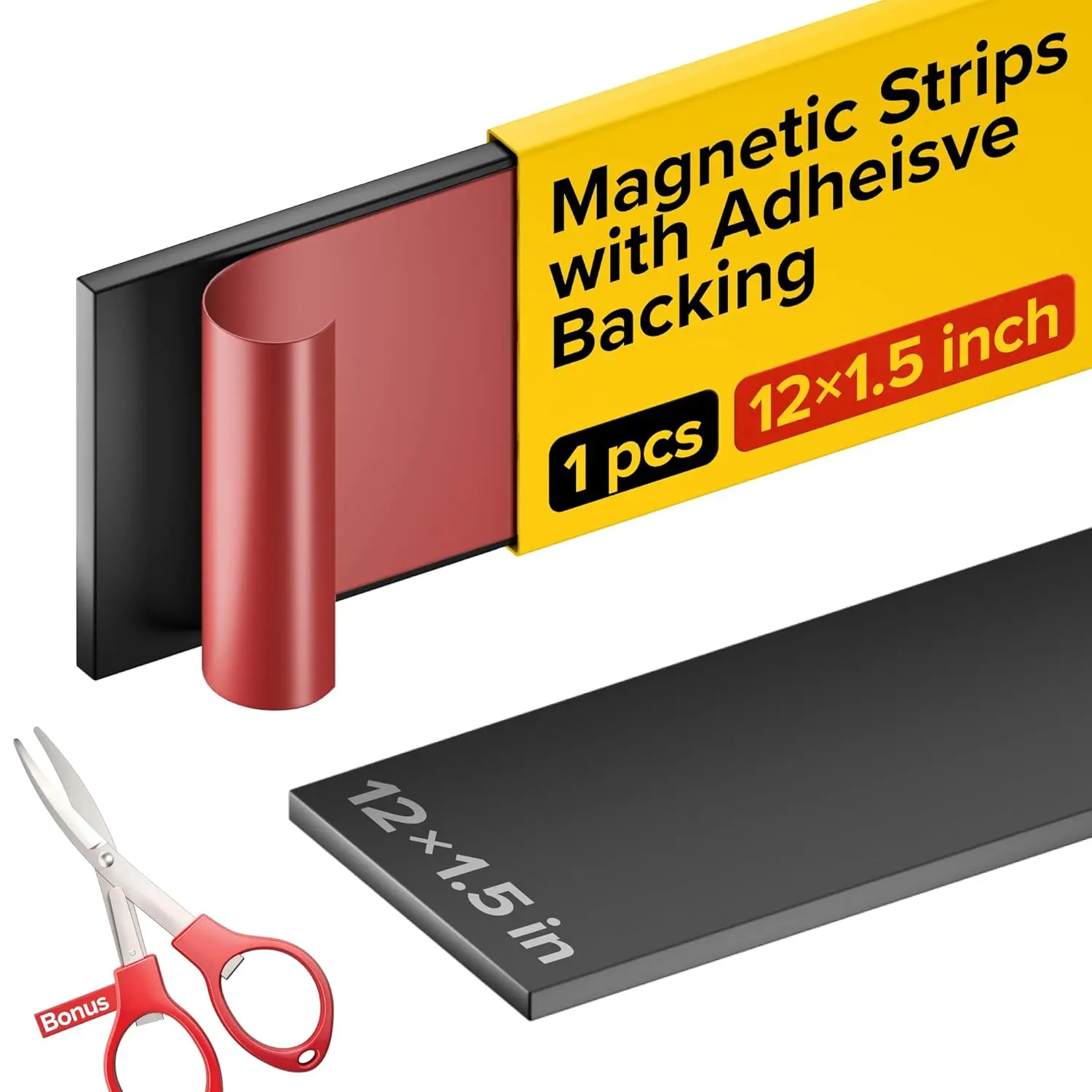 Adhesive Magnetic Strip for Knives Kitchen with Multipurpose Use as Knife Holder, Knife Rack, Knife Magnetic Strip, Knives Bar, Tool Holder for Garage and Kitchen Organizer