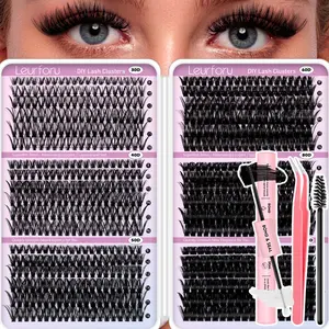 Lash Book 708 Pcs Clusters 8-16mm 30D 40D 50D 60D 80D 100D 6 Styles Fluffy Volume Wispy Natural Thick Thin Band Soft Comfortable Lightweight Photogenic Kit With Glue Tweezers Brush for Graduation Season Fake Eyelashes for Prom Dress