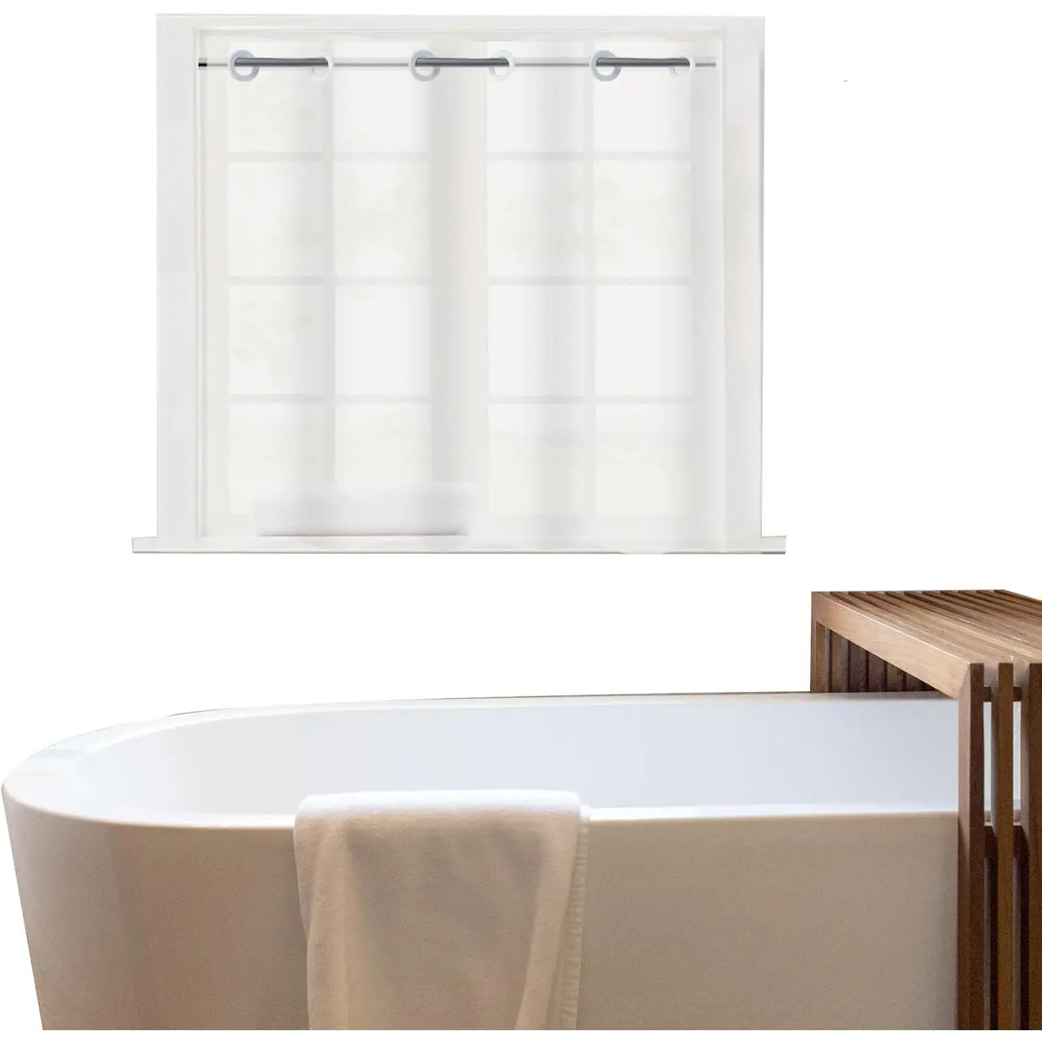 Waterproof Frosted PEVA Shower Curtain for Shower Window 40x36 Inch, No Hook Needed, Narrow Short Privacy Curtain for Shower RoomGift