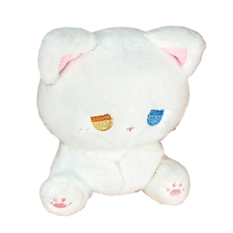 Cute Cat Plush Toy Emo Sad Fluffy White Black Kitten Soft Animal Stuffed Doll Cute Sleep Toys Birthday Valentine's Day Gift