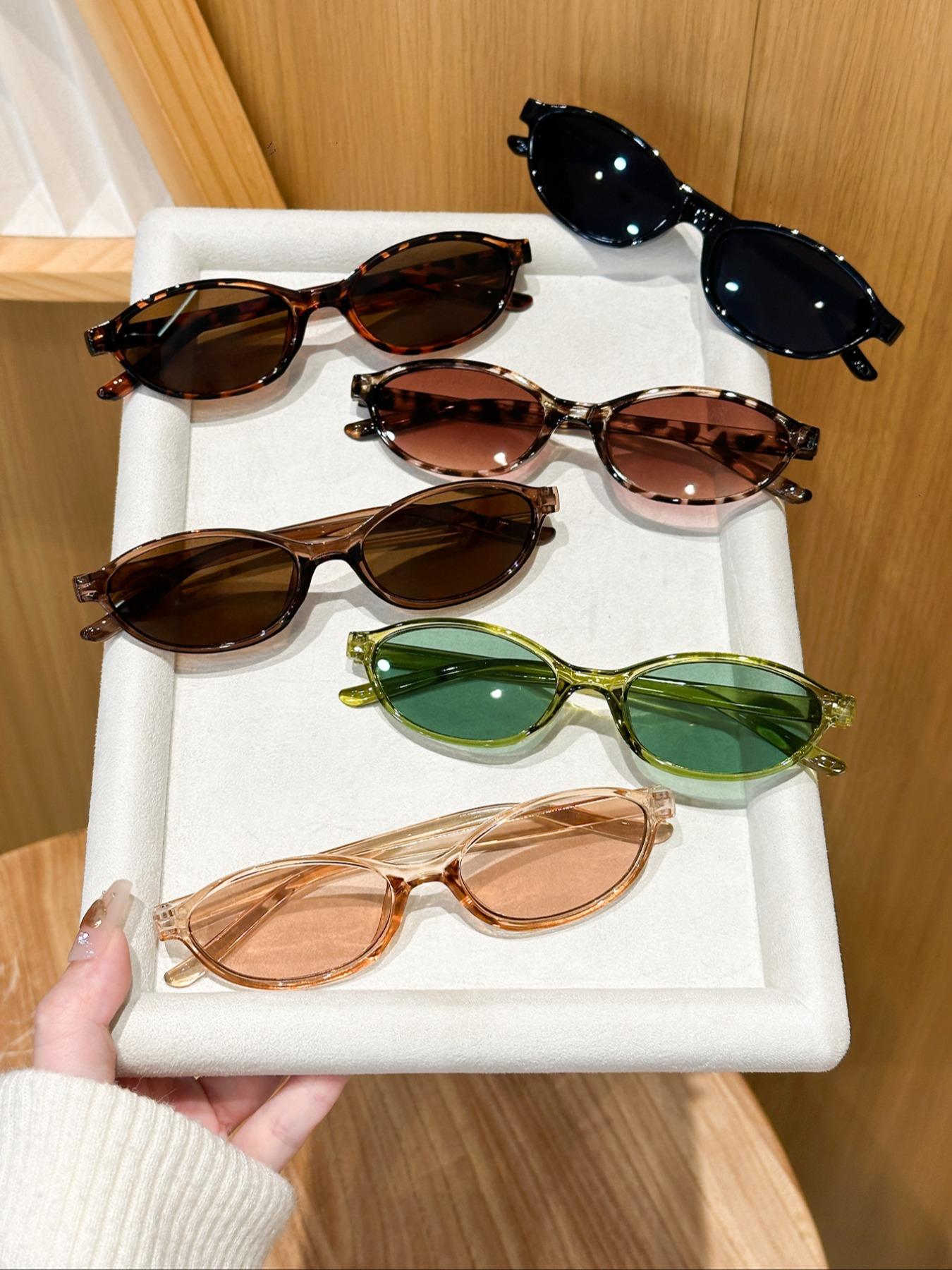 6-Pack Unisex Retro Small Frame, Stylish Vintage Eyewear for Everyday Wear, Perfect for Fashion Lovers & Outings, Trendy Styling Sunglasses