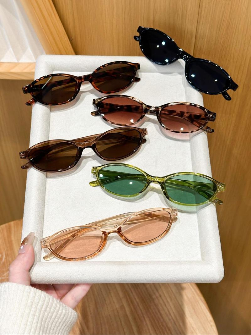 6-Pack Unisex Retro Small Frame, Stylish Vintage Eyewear for Everyday Wear, Perfect for Fashion Lovers & Outings, Trendy Styling Sunglasses