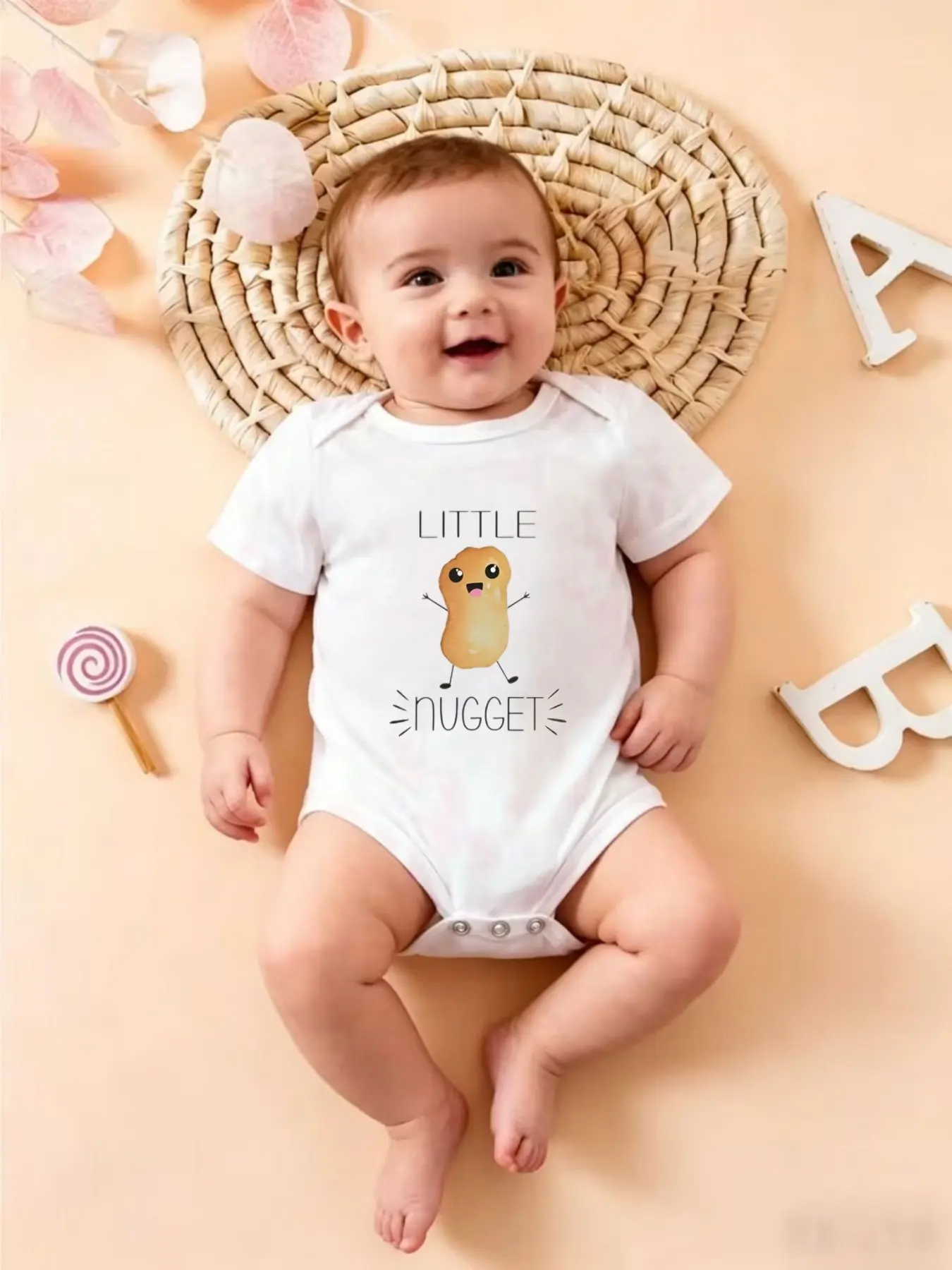 Funny English Print Baby Triangle Jumpsuit, Cute Casual for Daily Crawling and Outdoor Wear, Unisex Newborn Clothes, Perfect Gift