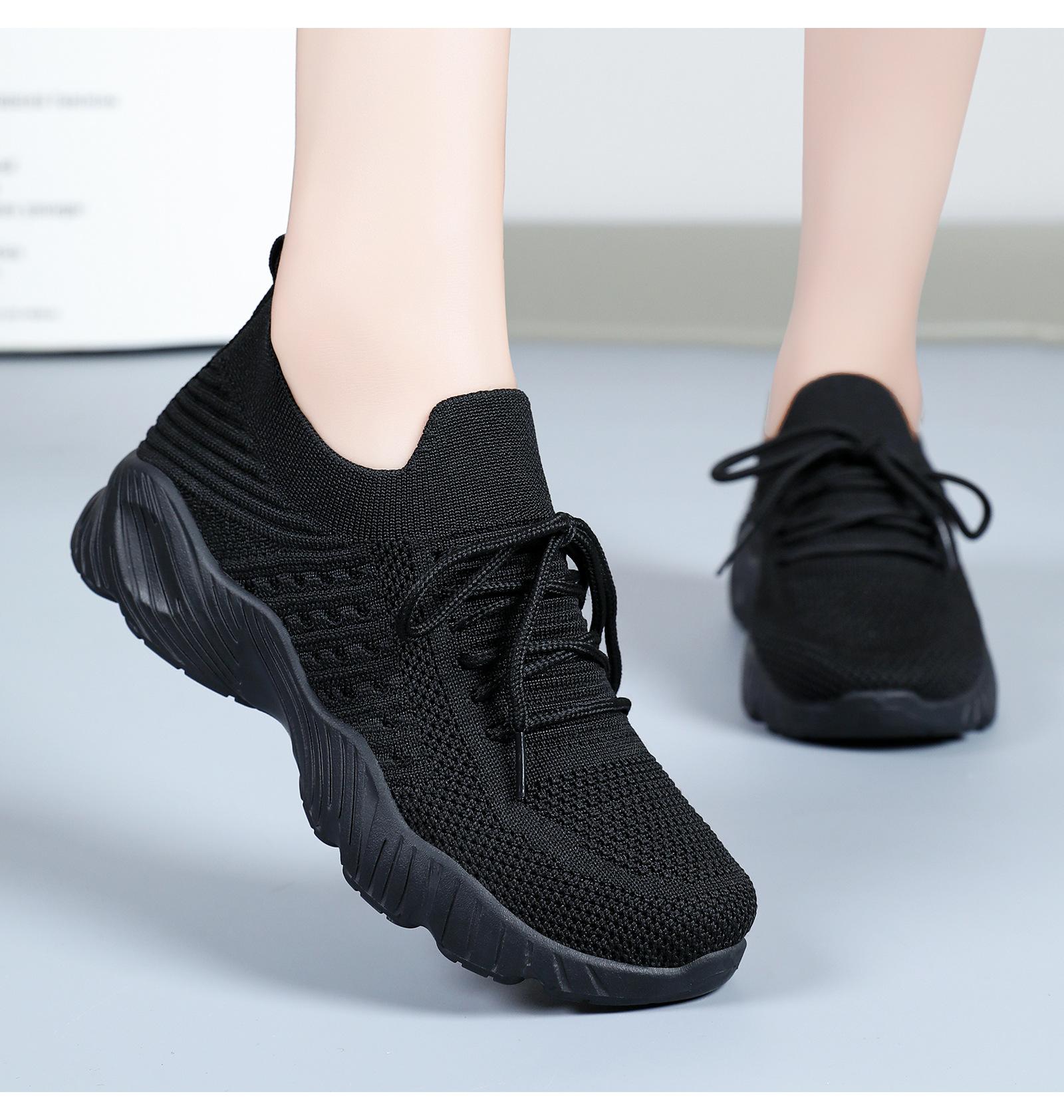 Women's lightweight casual shoes, breathable fly-knit sports shoes