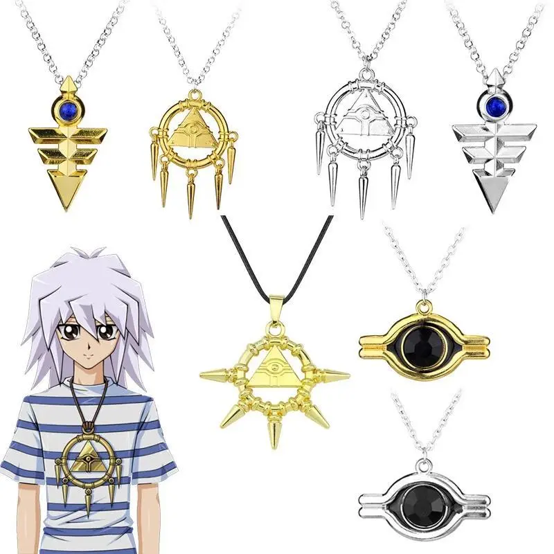 Creative 3D Anime Necklace Millenium Pendant Jewelry Anime Yugioh Toy Cosplay Pyramid Egyptian Of Horus Necklace Gifts